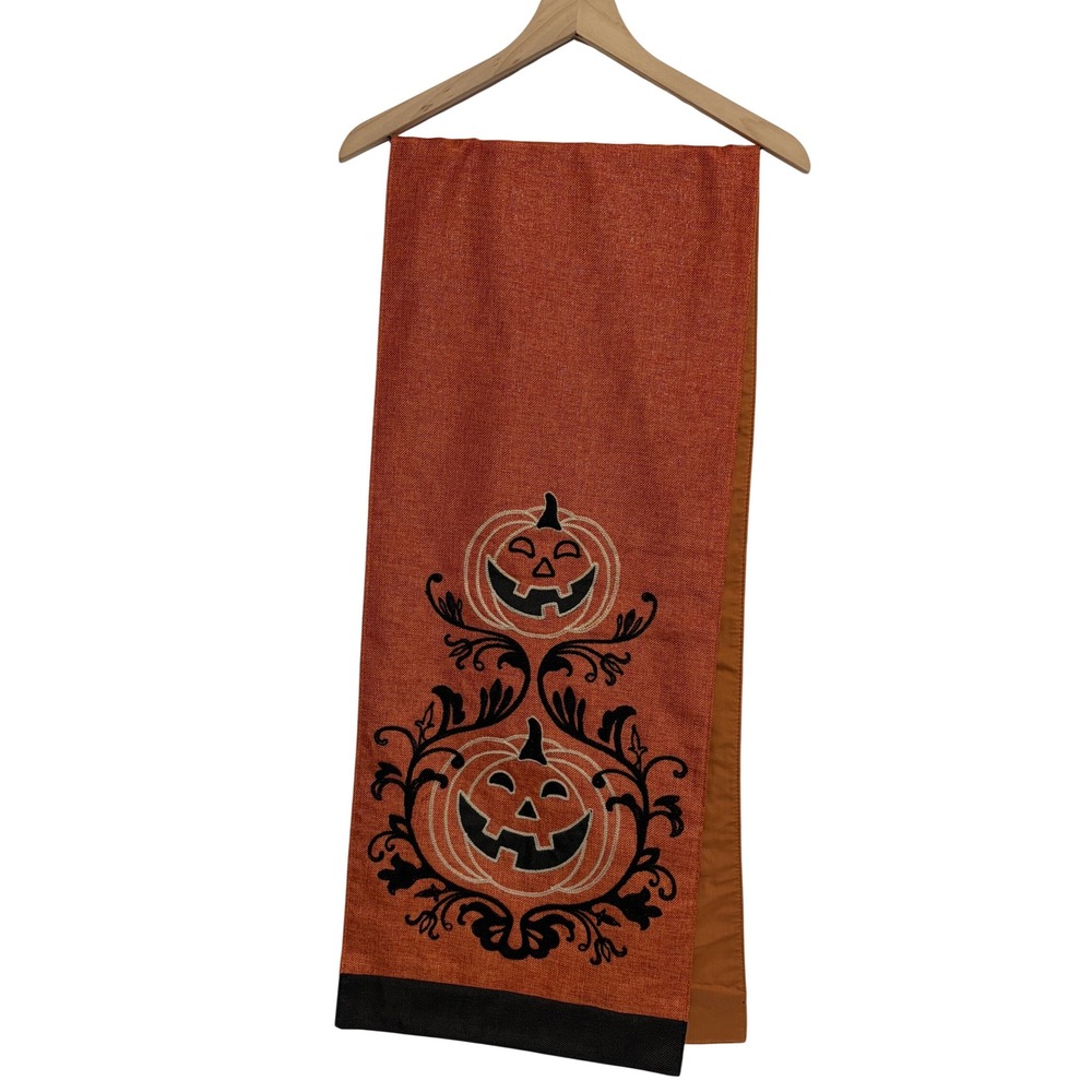 Hallow Home Halloween Table Runner Orange Excellent Pumpkin Halloween Decor
